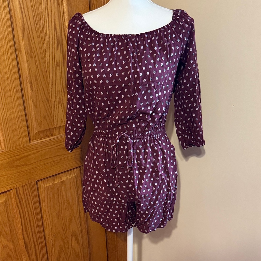 Abercrombie & Fitch Maroon Patterned Romper